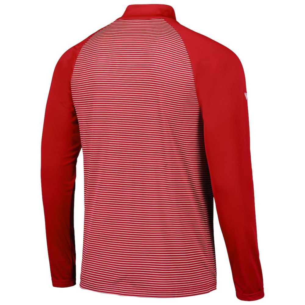 St. Louis Cardinals Levelwear Charter Striped Raglan Quarter-Zip Top - Red Tops