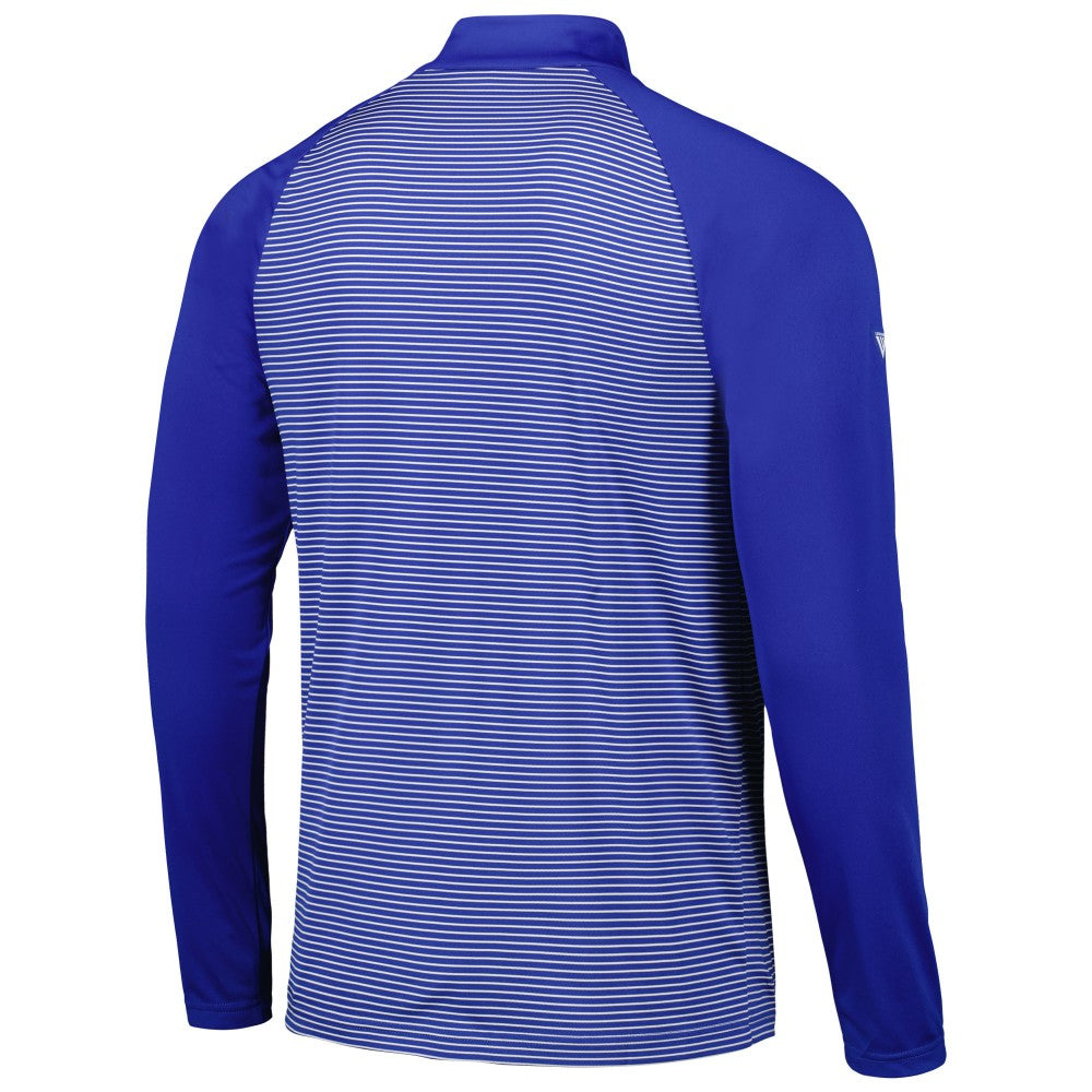 Los Angeles Dodgers Levelwear Charter Striped Raglan Quarter-Zip Top - Royal Tops