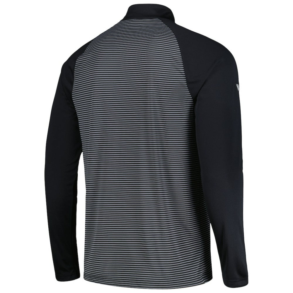 San Francisco Giants Levelwear Charter Striped Raglan Quarter-Zip Top - Black Tops