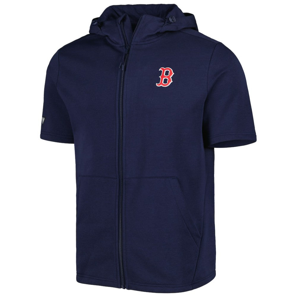 Boston Red Sox Levelwear Recruit Full-Zip Short Sleeve Hoodie - Navy Hoodies