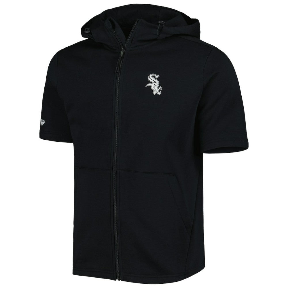 Chicago White Sox Levelwear Recruit Full-Zip Short Sleeve Hoodie - Black Hoodies