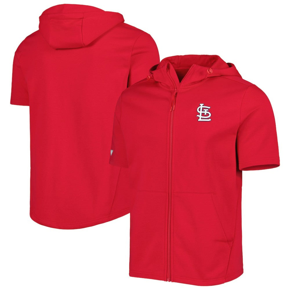 St. Louis Cardinals Levelwear Recruit Full-Zip Short Sleeve Hoodie - Red Hoodies