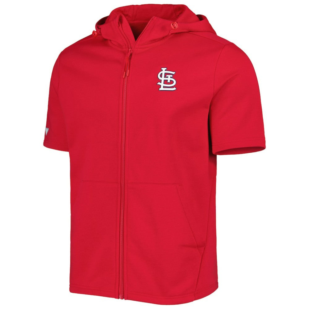 St. Louis Cardinals Levelwear Recruit Full-Zip Short Sleeve Hoodie - Red Hoodies