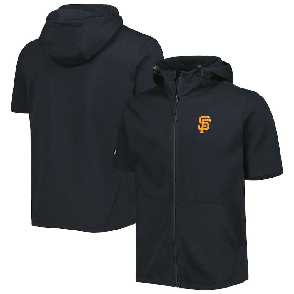 San Francisco Giants Levelwear Recruit Full-Zip Short Sleeve Hoodie - Black Hoodies