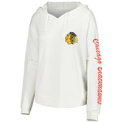 Chicago Blackhawks Concepts Sport Women's Accord Hacci Long Sleeve Hoodie Top - White | US 5335010