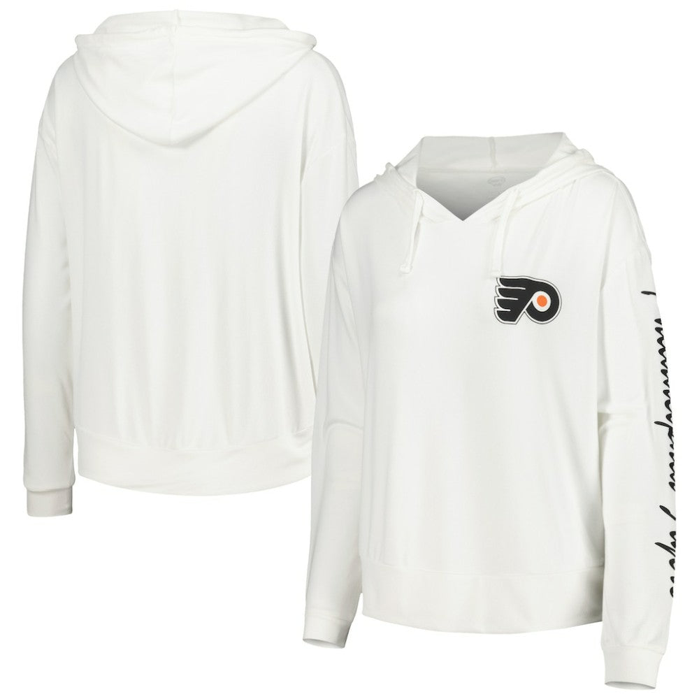 Philadelphia Flyers Concepts Sport Women's Accord Hacci Long Sleeve Hoodie Top - White | US 5335013