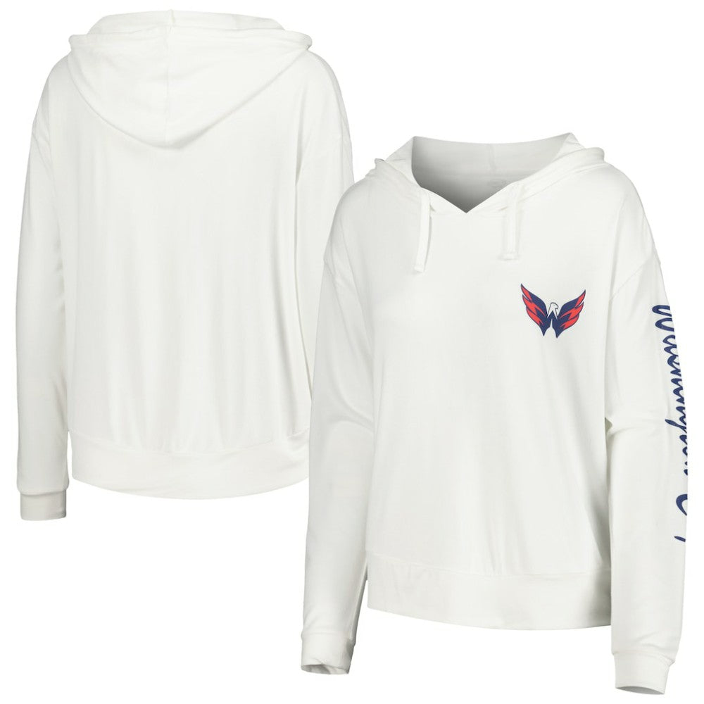 Washington Capitals Concepts Sport Women's Accord Hacci Long Sleeve Hoodie Top - White | US 5335017