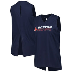 Boston Red Sox Levelwear Women's Paisley Chase V-Neck Tank Top - Navy Tanks
