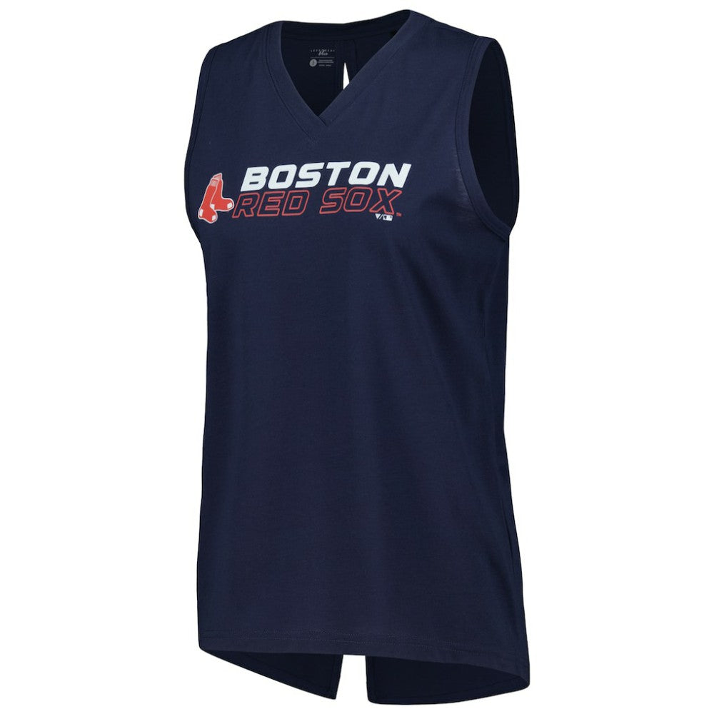 Boston Red Sox Levelwear Women's Paisley Chase V-Neck Tank Top - Navy Tanks