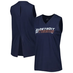 Detroit Tigers Levelwear Women's Paisley Chase V-Neck Tank Top - Navy Tanks