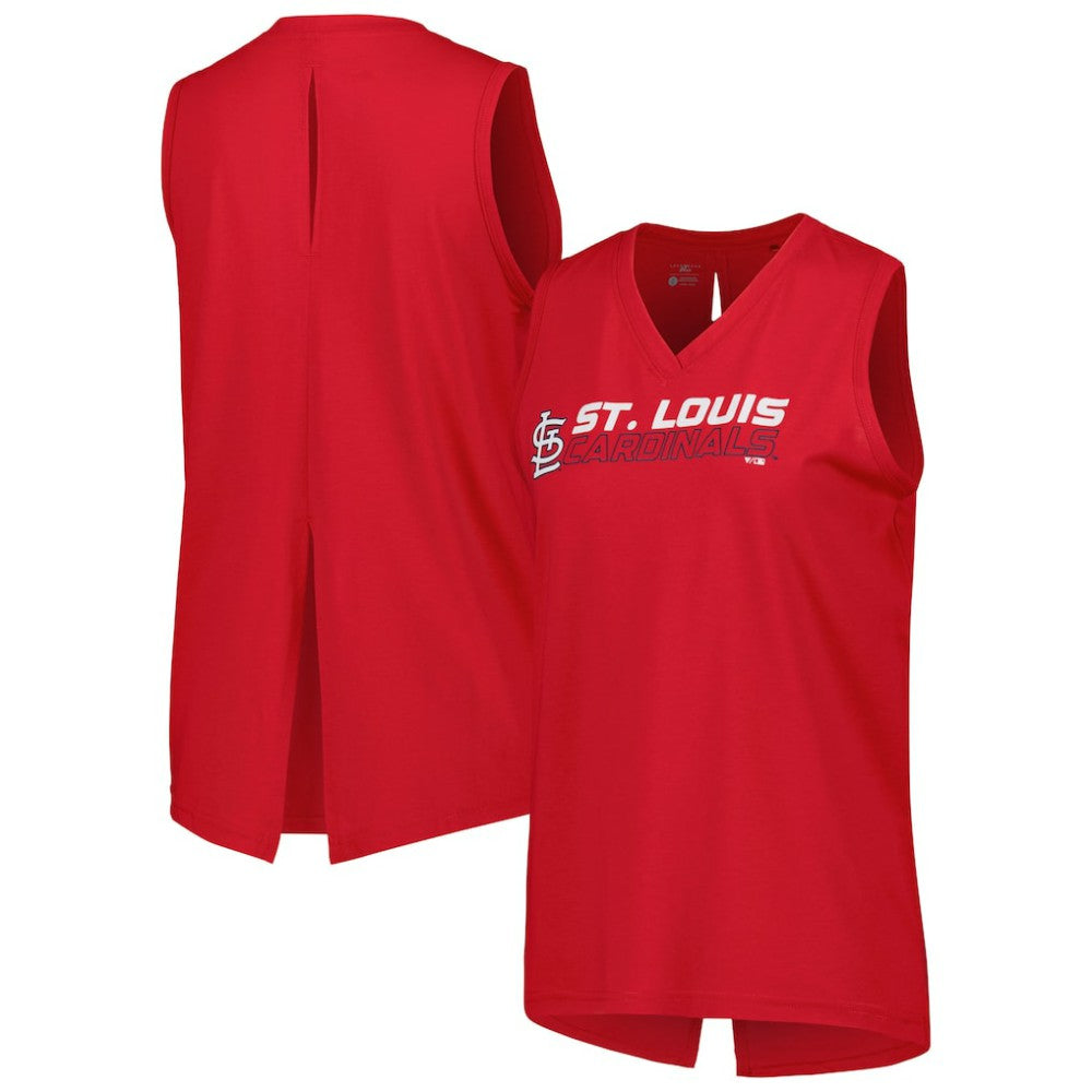 St. Louis Cardinals Levelwear Women's Paisley Chase V-Neck Tank Top - Red Tanks