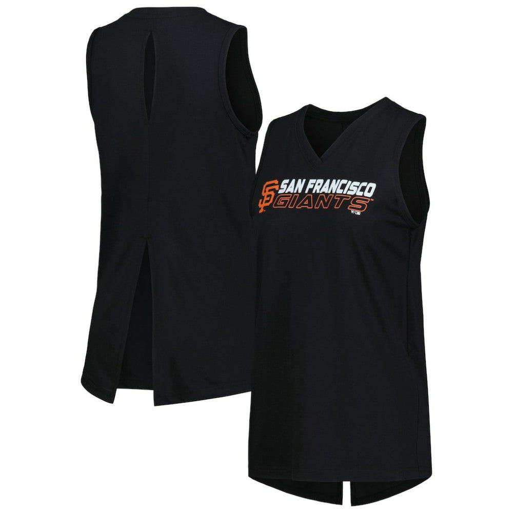 San Francisco Giants Levelwear Women's Paisley Chase V-Neck Tank Top - Black Tanks