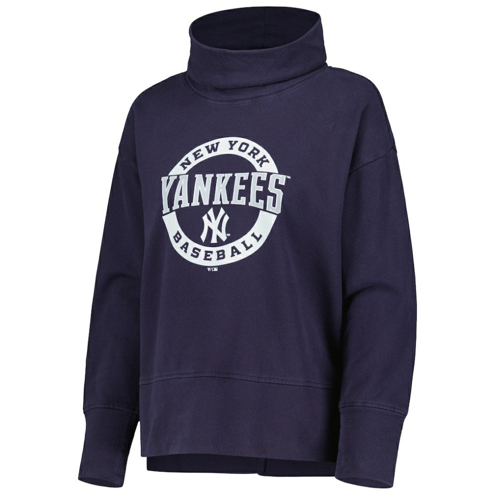 New York Yankees Levelwear Women's Sunset Farm Team Pullover Sweatshirt - Navy Pullover