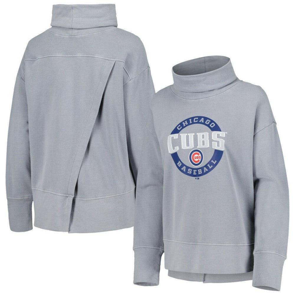 Chicago Cubs Levelwear Women's Sunset Farm Team Pullover Sweatshirt - Heather Gray Pullover
