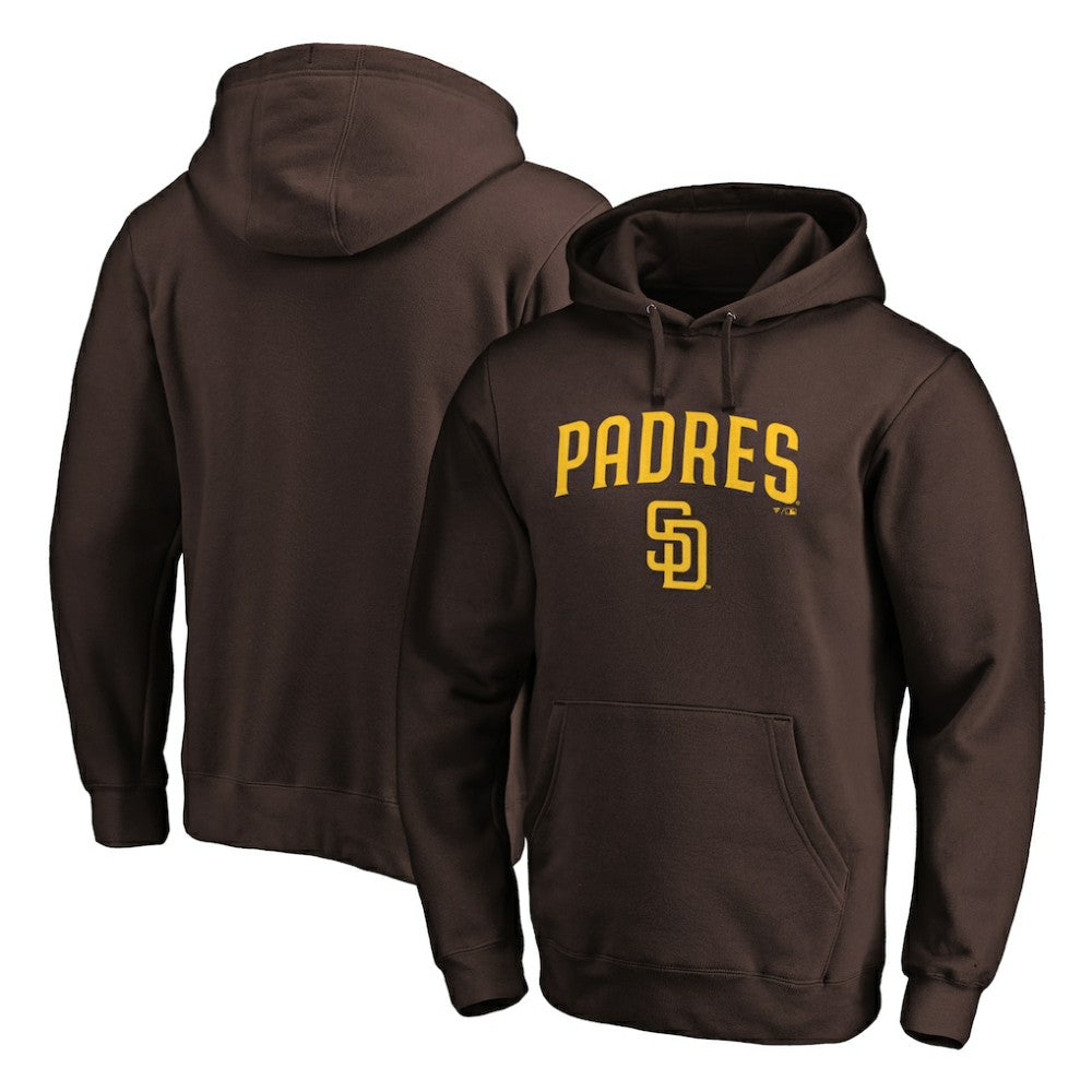 San Diego Padres Team Lock Up Logo Pullover Hoodie - Brown Hoodies