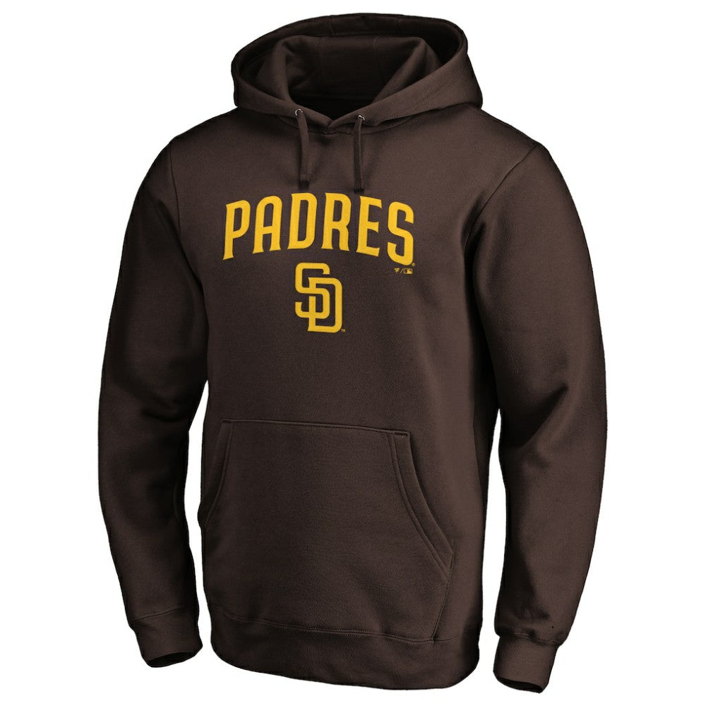 San Diego Padres Team Lock Up Logo Pullover Hoodie - Brown Hoodies