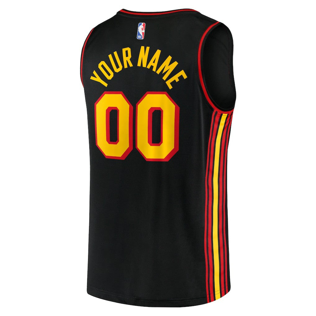 Atlanta Hawks Youth Fast Break Replica Custom Jersey Statement Edition Black - Fanatics
