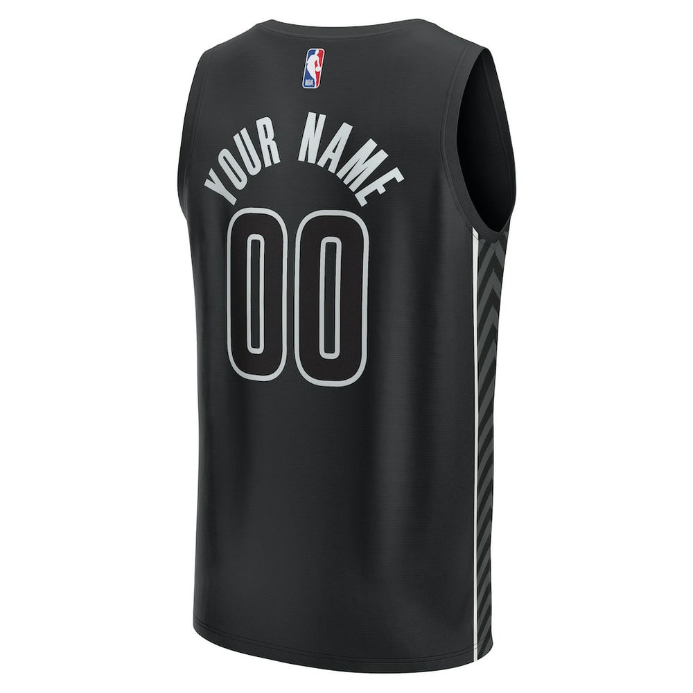 Brooklyn Nets Youth Fast Break Replica Custom Jersey Statement Edition Black - Fanatics