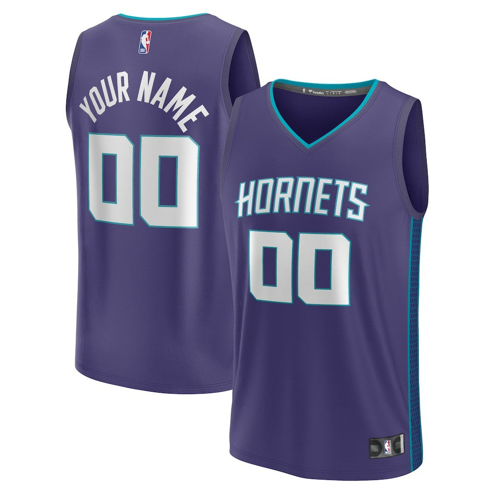 Charlotte Hornets Youth Fast Break Replica Custom Jersey Statement Edition Purple - Fanatics