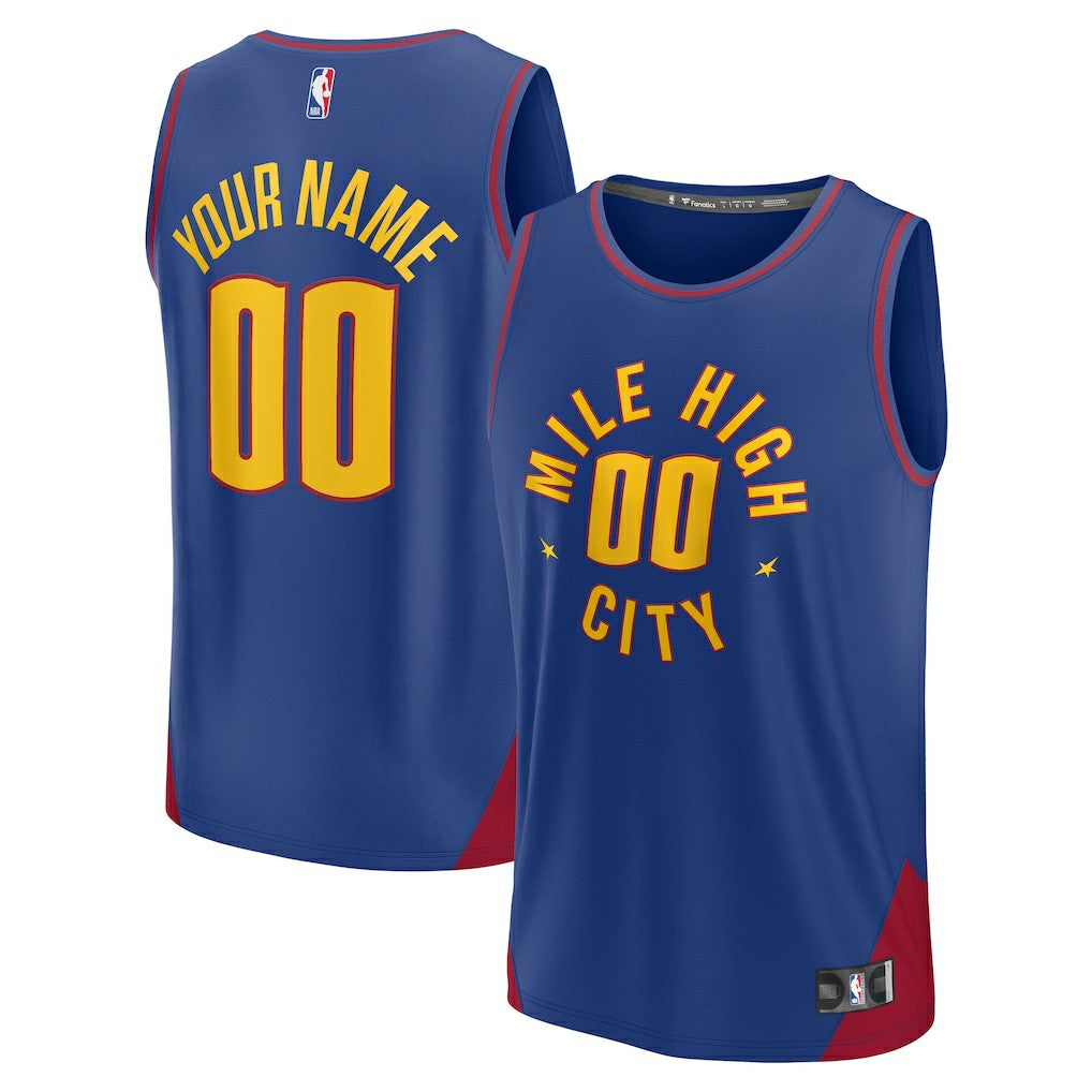 Denver Nuggets Youth Fast Break Replica Custom Jersey Statement Editi- Blue - Fanatics