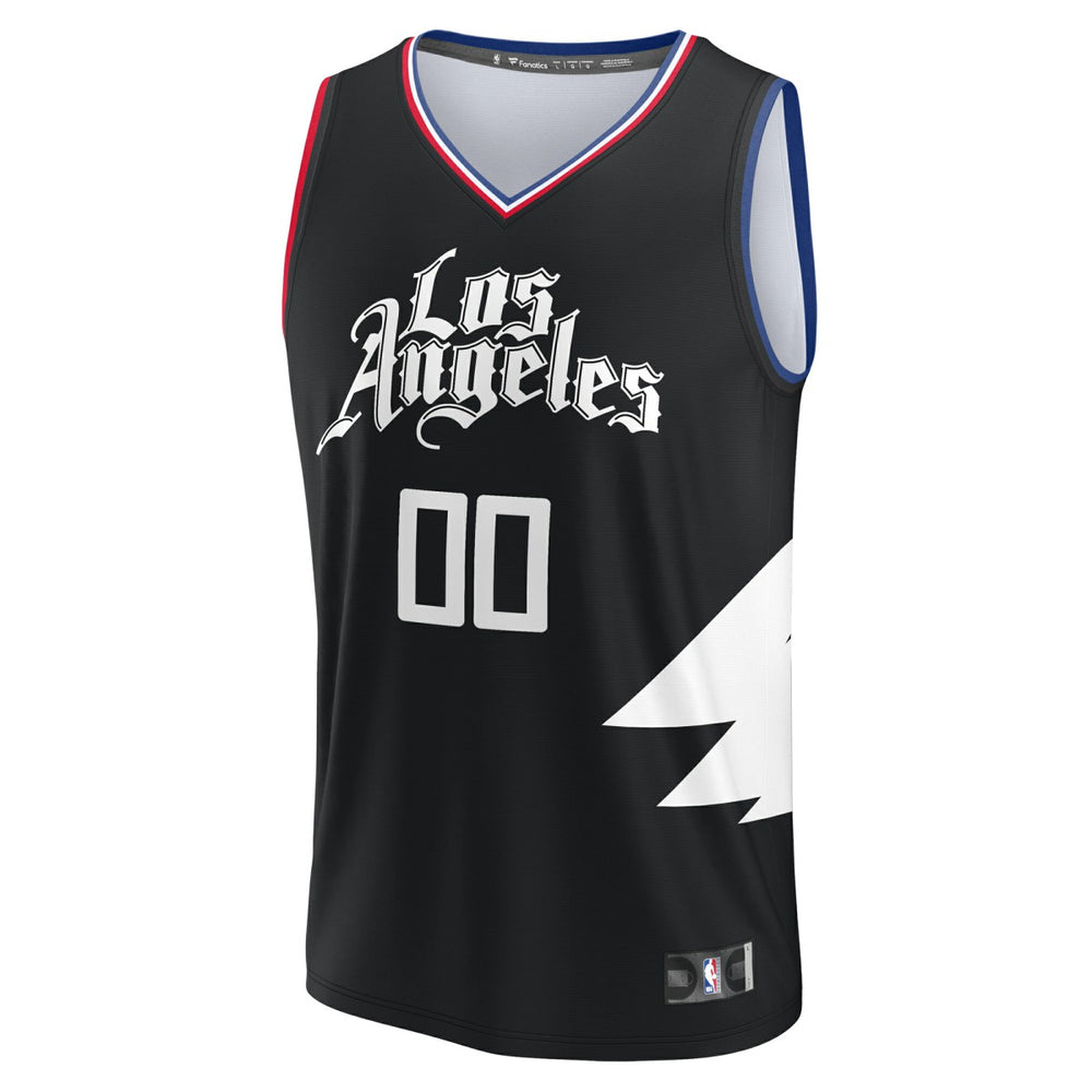 LA Clippers Youth Fast Break Replica Custom Jersey Statement Edition Black - Fanatics