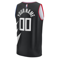 LA Clippers Youth Fast Break Replica Custom Jersey Statement Edition Black - Fanatics