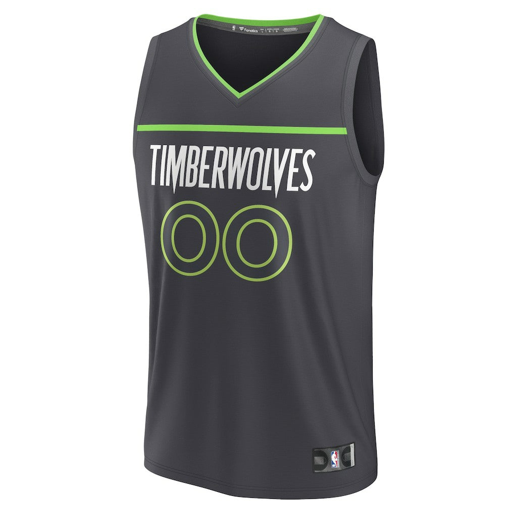 Minnesota Timberwolves Youth Custom Fast Break Jersey Statement Edition Black - Fanatics