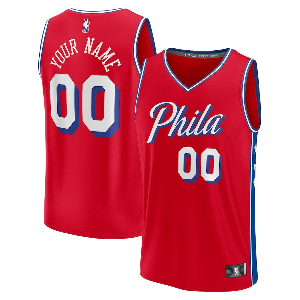 Philadelphia 76ers Youth Fast Break Replica Custom Jersey Statement Edition Red - Fanatics