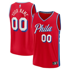 Philadelphia 76ers Youth Fast Break Replica Custom Jersey Statement Edition Red - Fanatics