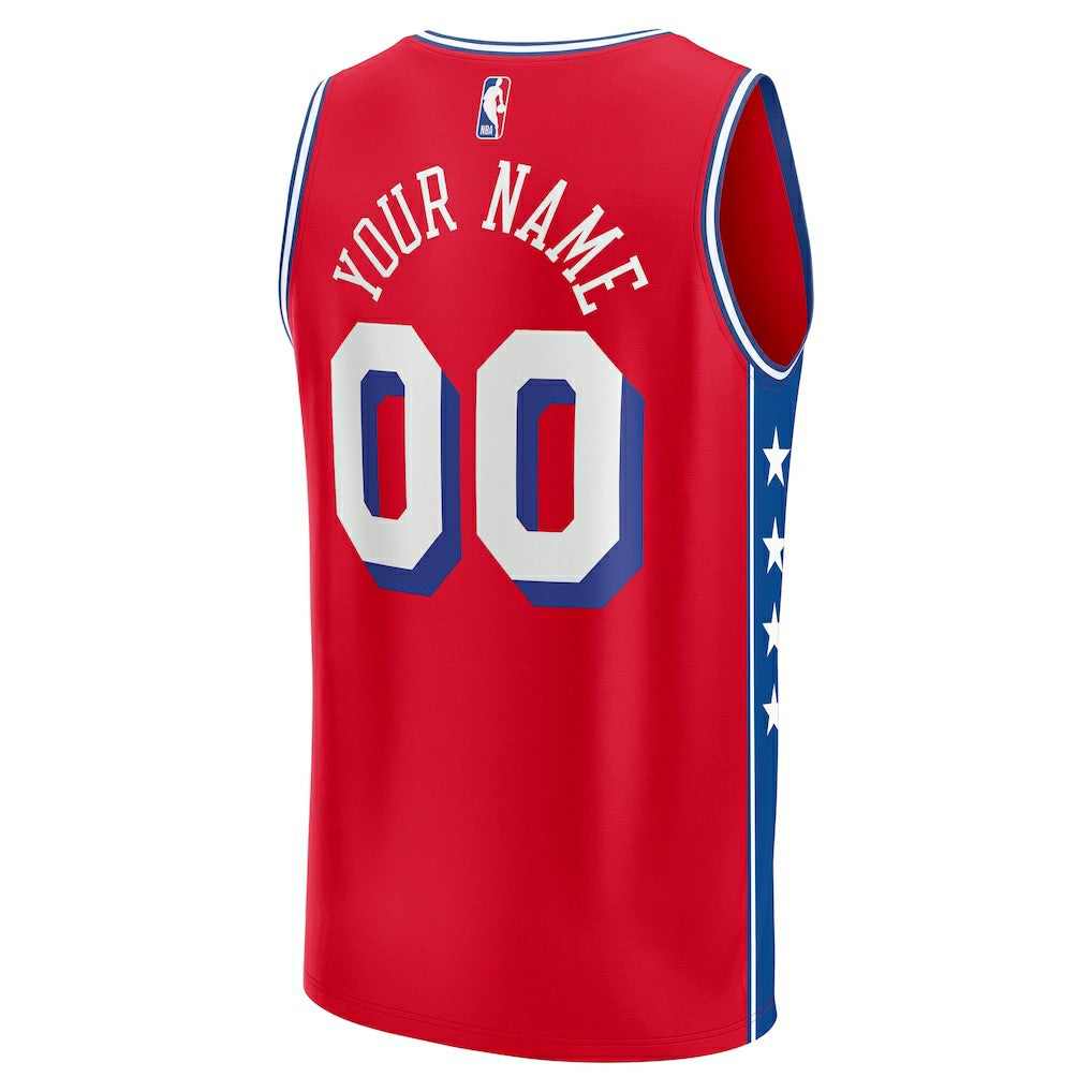 Philadelphia 76ers Youth Fast Break Replica Custom Jersey Statement Edition Red - Fanatics