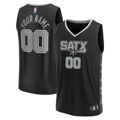 San Antonio Spurs Youth Fast Break Replica Custom Jersey Statement Edition Black - Fanatics