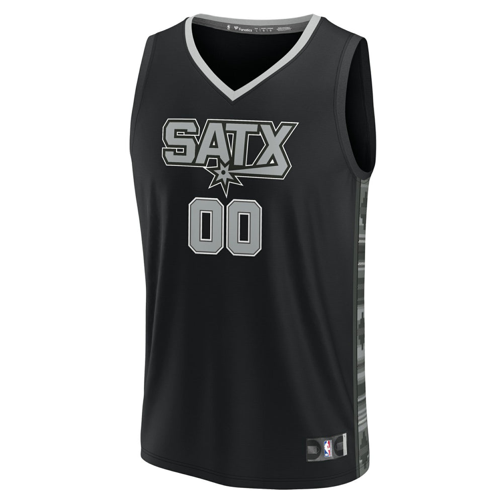 San Antonio Spurs Youth Fast Break Replica Custom Jersey Statement Edition Black - Fanatics
