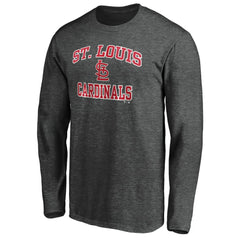 St. Louis Cardinals Heart & Soul Team Long Sleeve T-Shirt - Charcoal T-shirts