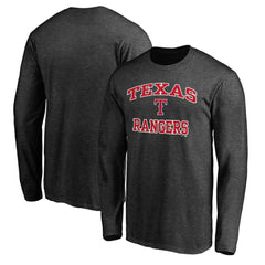 Texas Rangers Heart & Soul Team Long Sleeve T-Shirt - Charcoal T-shirts