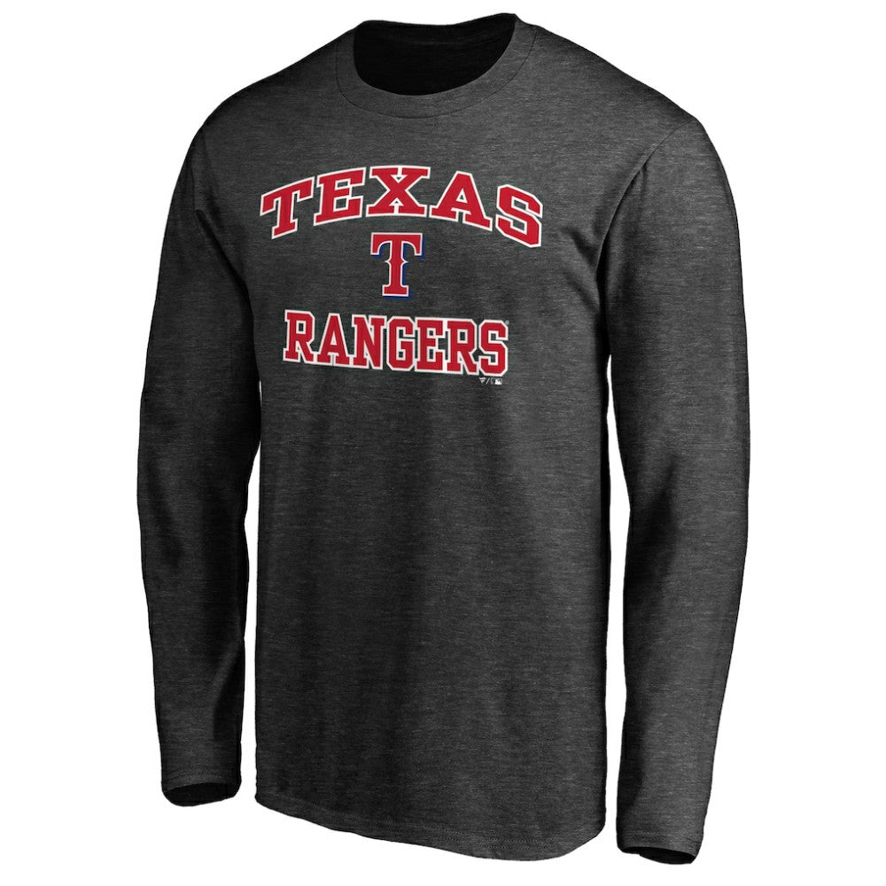 Texas Rangers Heart & Soul Team Long Sleeve T-Shirt - Charcoal T-shirts