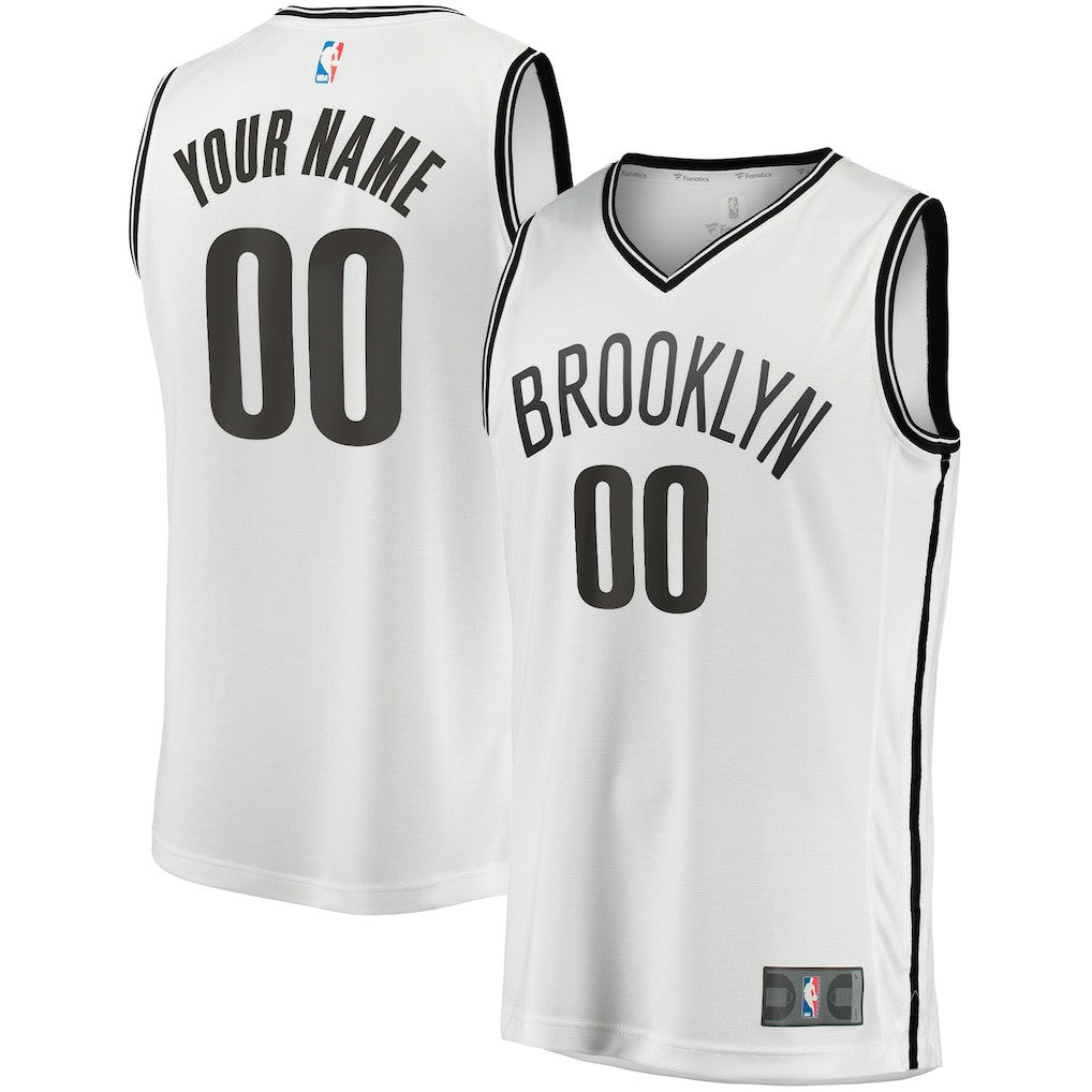 Brooklyn Nets Fast Break Custom Replica Jersey Association Edition White - Fanatics