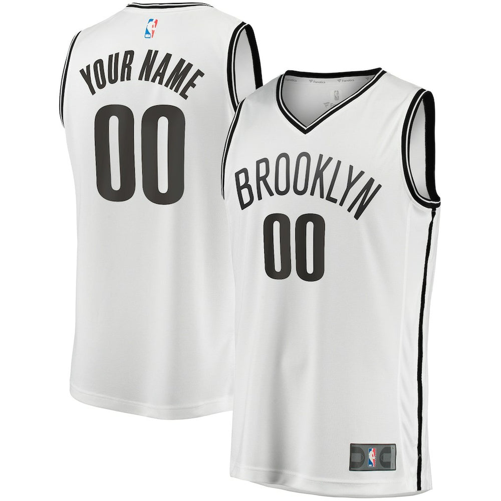 Brooklyn Nets Fast Break Custom Replica Jersey Association Edition White - Fanatics
