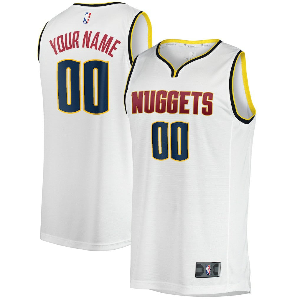 Denver Nuggets Fast Break Custom Replica Jersey Association Editi- White - Fanatics