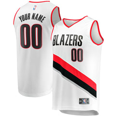 Portland Trail Blazers Fast Break Custom Replica Jersey Association Edition White - Fanatics