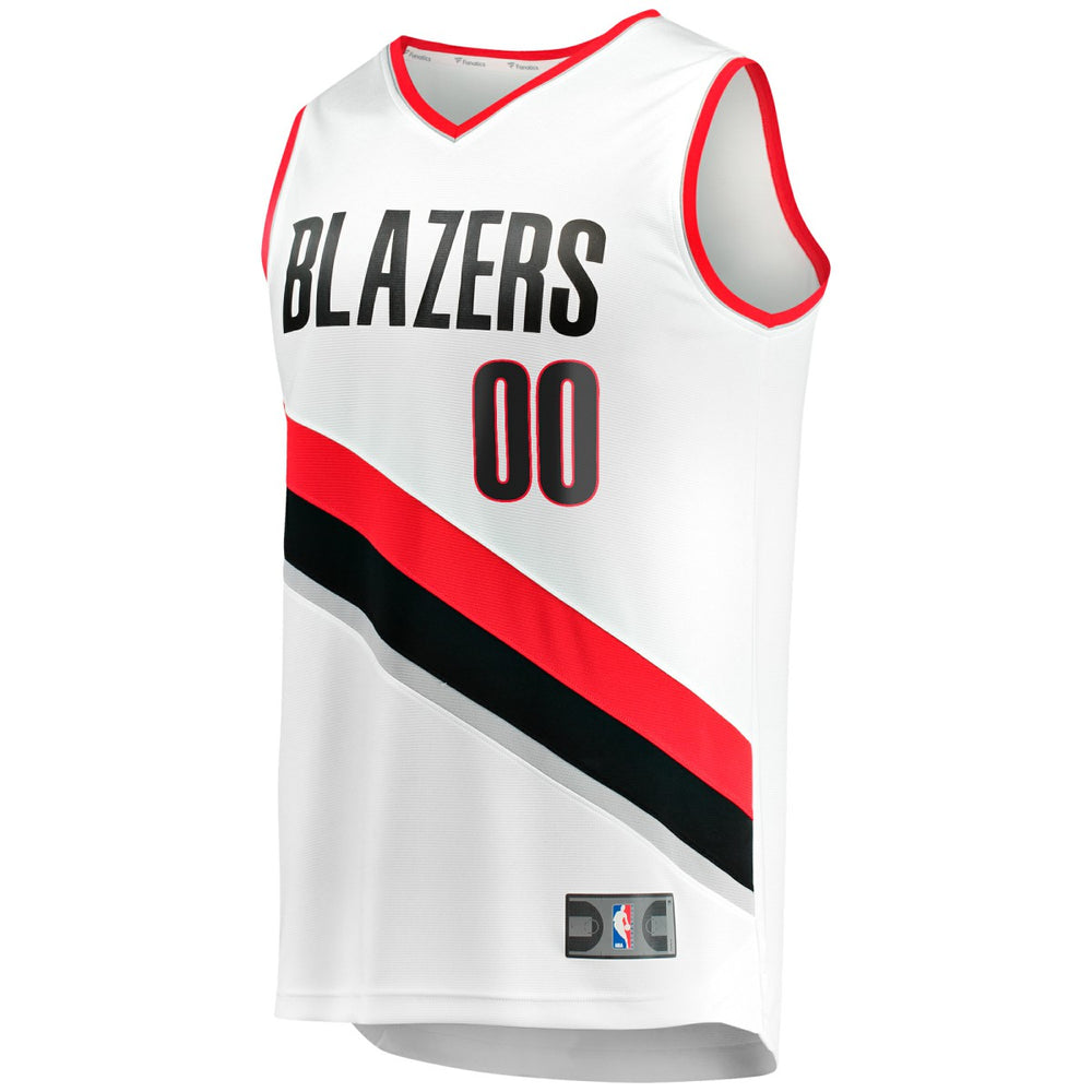 Portland Trail Blazers Fast Break Custom Replica Jersey Association Edition White - Fanatics