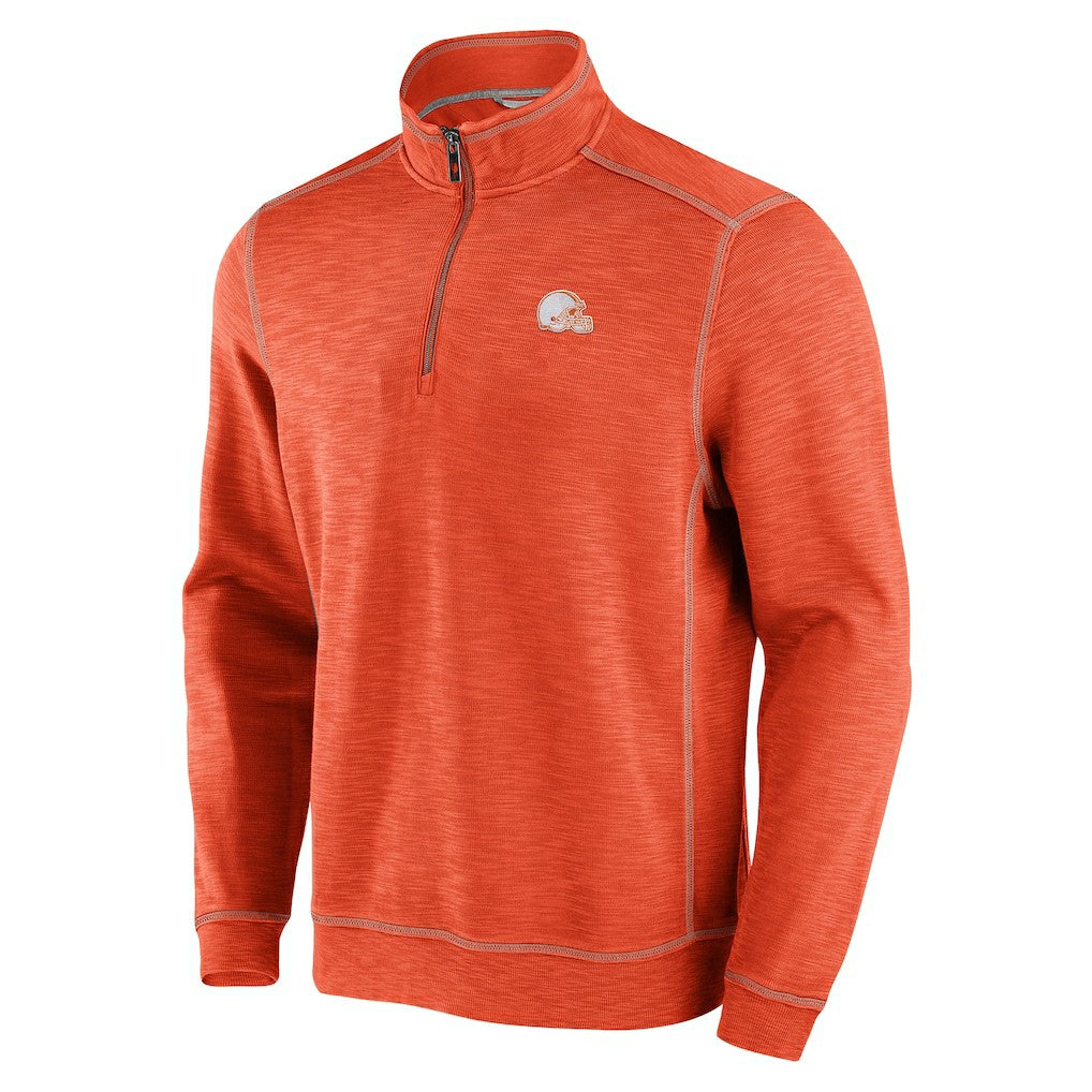 Cleveland Browns Tobago Bay Tri-Blend Half-Zip Sweatshirt - Orange Sweatshirts