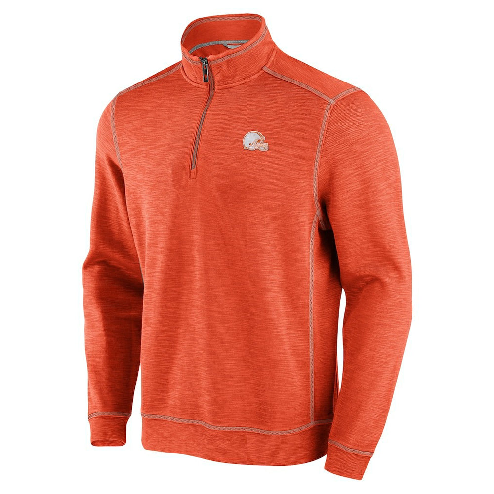 Cleveland Browns Tobago Bay Tri-Blend Half-Zip Sweatshirt - Orange Sweatshirts