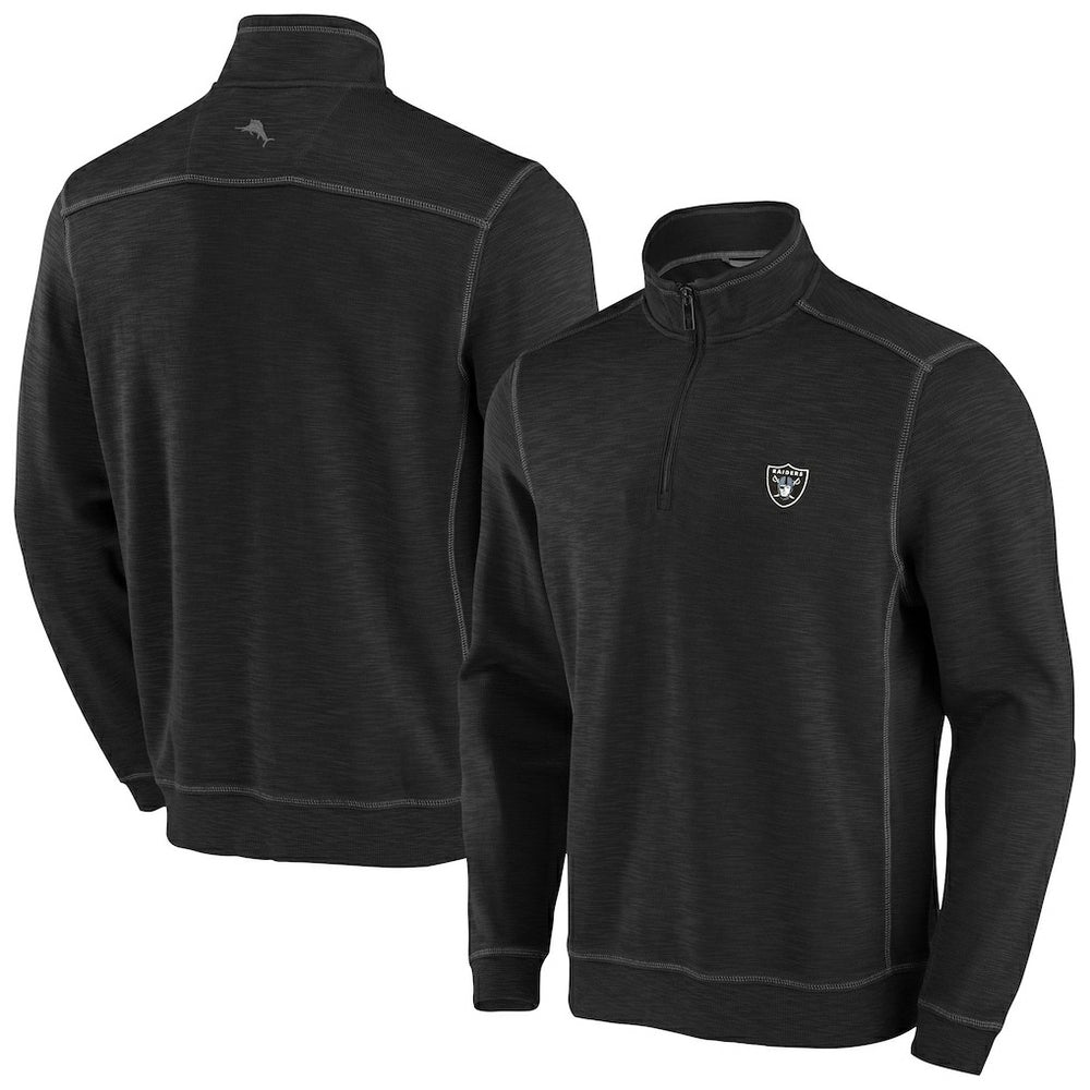 Las Vegas Raiders Big & Tall Tobago Bay Half-Zip Sweatshirt - Black Sweatshirts
