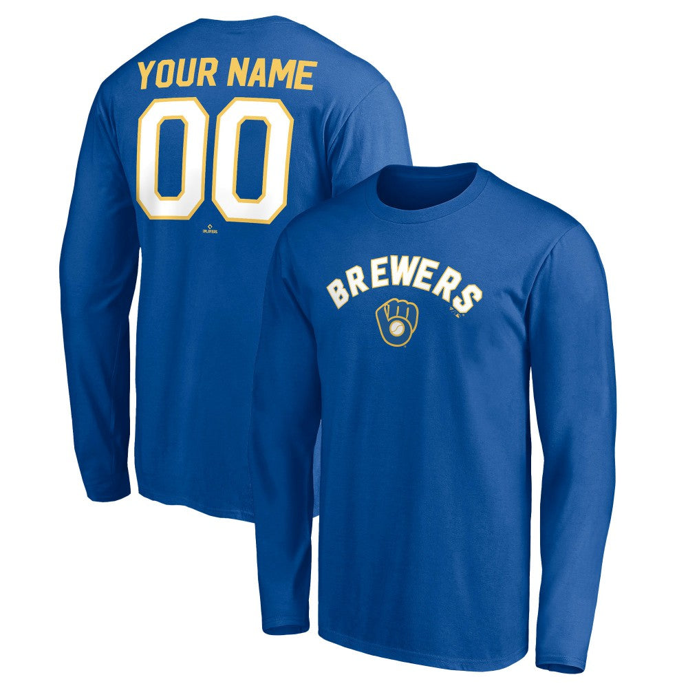 Milwaukee Brewers Personalized Cooperstown Collection Winning Streak Long Sleeve T-Shirt - Royal T-shirts