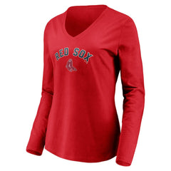 Boston Red Sox Women's Cooperstown Collection Personalized Winning Streak Long Sleeve V-Neck T-Shirt - Red T-shirts