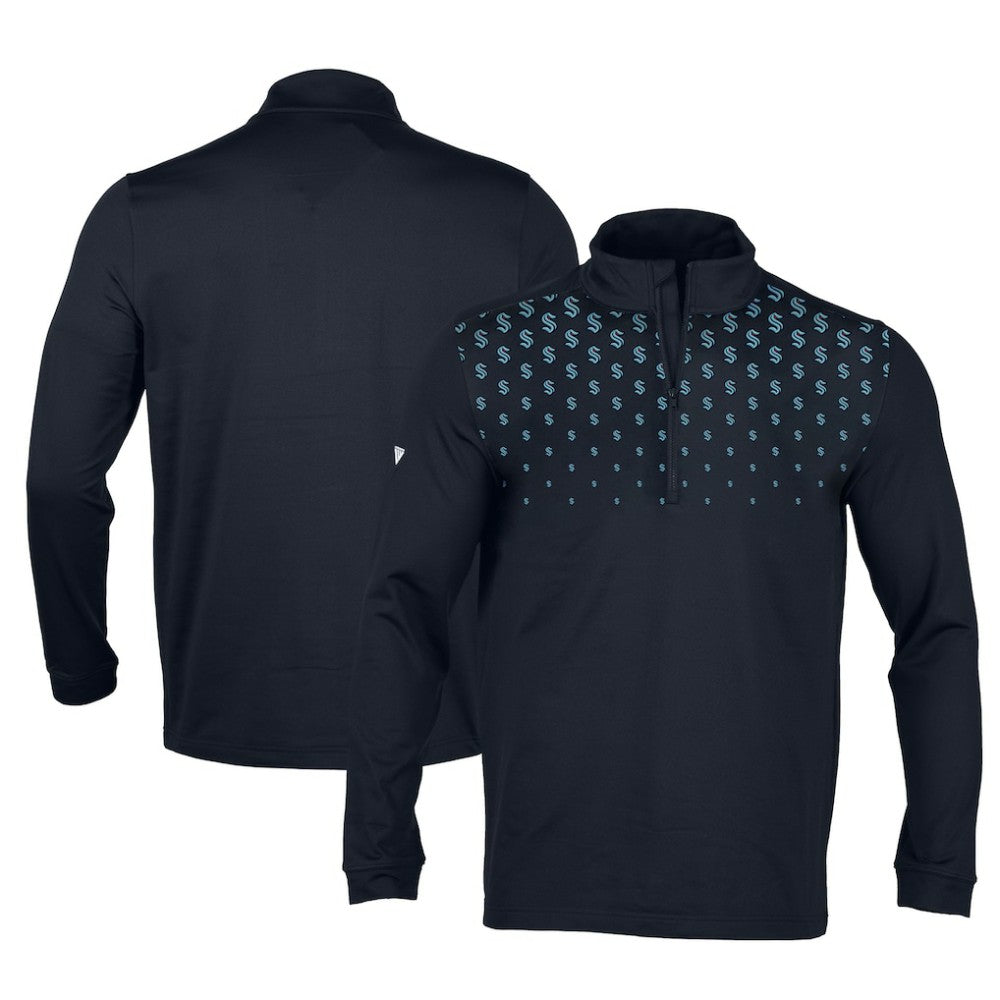 Seattle Kraken Levelwear NHL x PGA Scout Midlayer Quarter-Zip Pullover Top - Navy | US 5345965