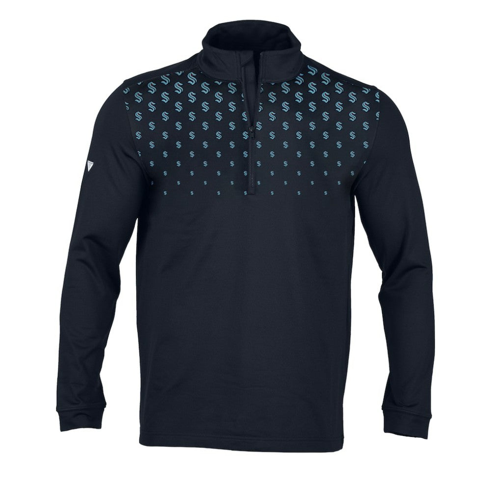 Seattle Kraken Levelwear NHL x PGA Scout Midlayer Quarter-Zip Pullover Top - Navy | US 5345965