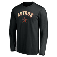 Houston Astros Personalized Cooperstown Collection Alternate Winning Streak Long Sleeve T-Shirt - Black T-shirts