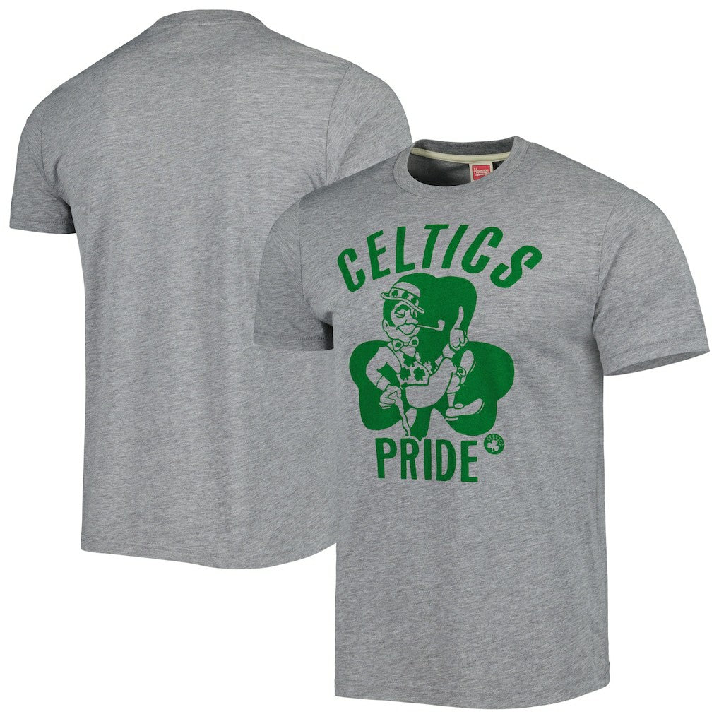 Boston Celtics Homage Unisex Hometown Hyper Local Tri-Blend T-Shirt Heather Gray