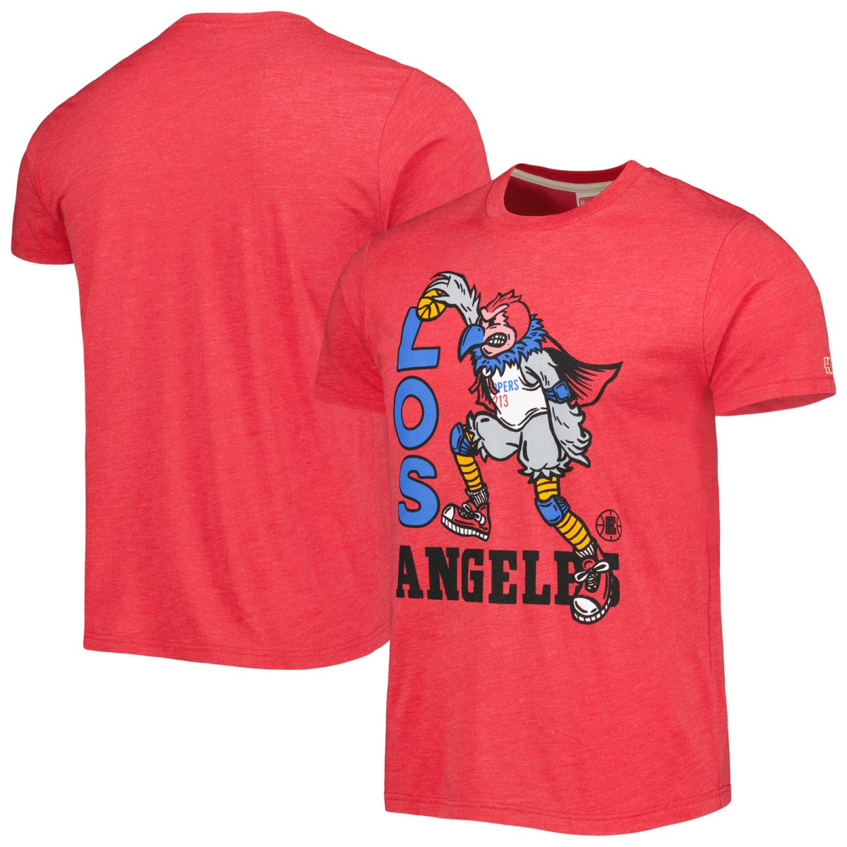 LA Clippers Homage Unisex Team Mascot Tri-Blend T-Shirt Red